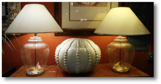 Matching Glass Seashell Lamps